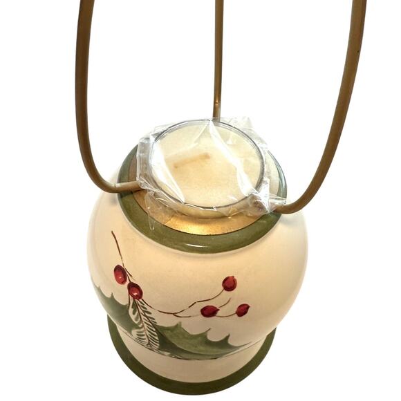 Lenox Vintage Holiday Gatherings Holly Berry Tea Light Candle Lamp New - Picture 6 of 10